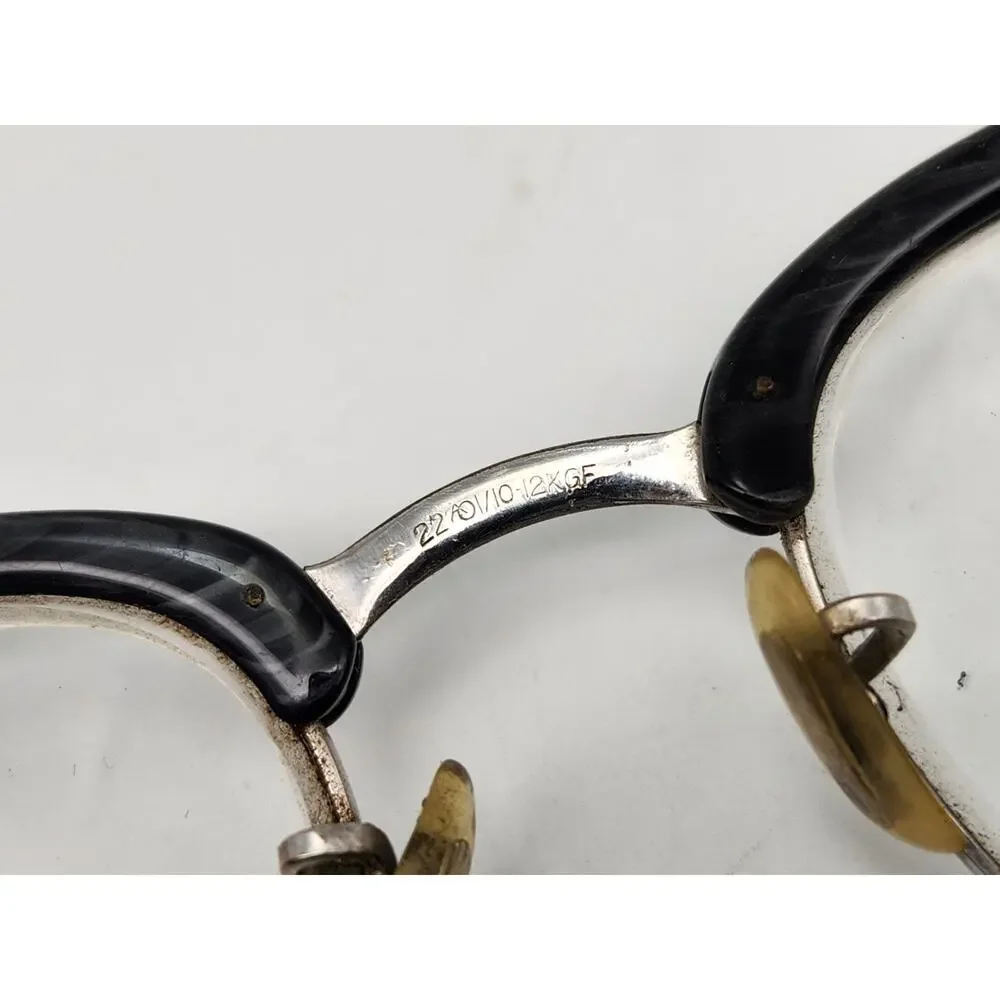 American Optical AO Mens Silver Browline Eyeglass Frame 1/10 12KGF 5 3/4 Vintage
